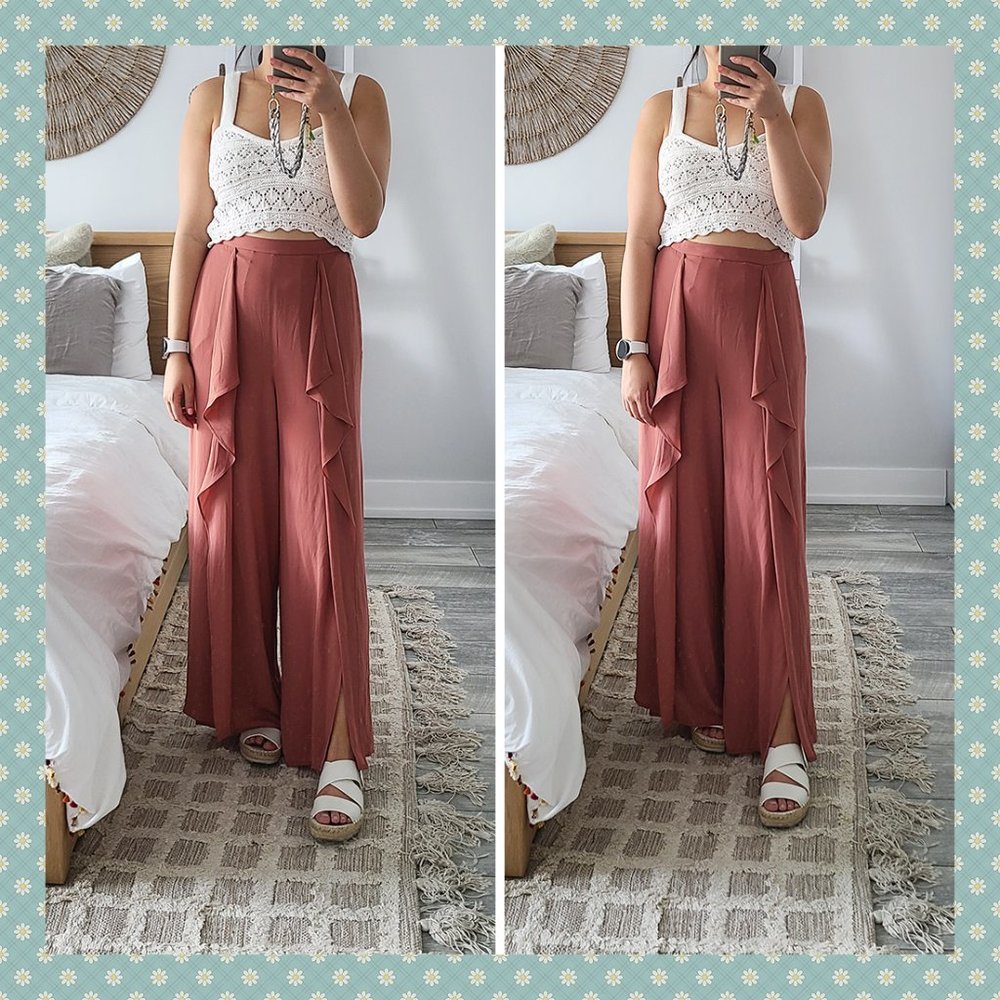 BCBGMAXAZRIA Jackee Front Slit Pant in Cedar Wood